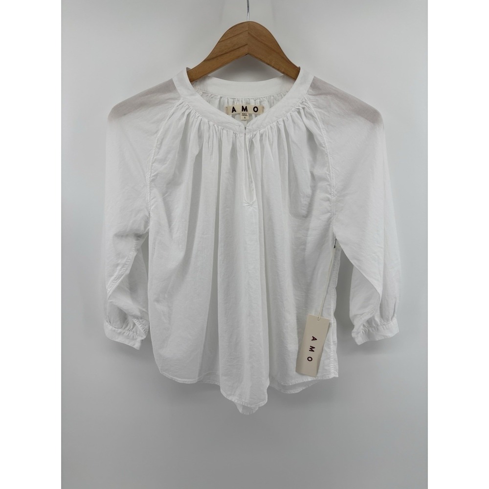 NWT AMO Maria Shirt Sz S Flowy Peasant Dainty Boho Flirty Festival MSRP $248
